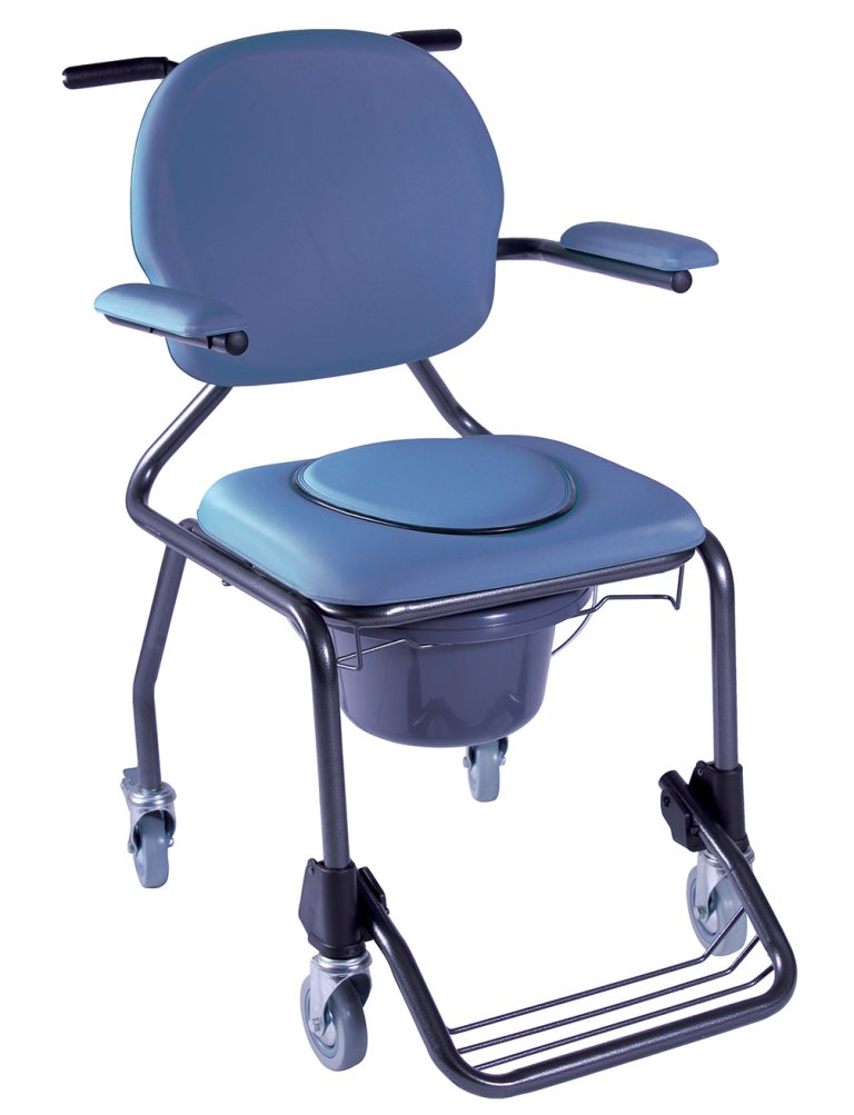 chaise percée à roulettes